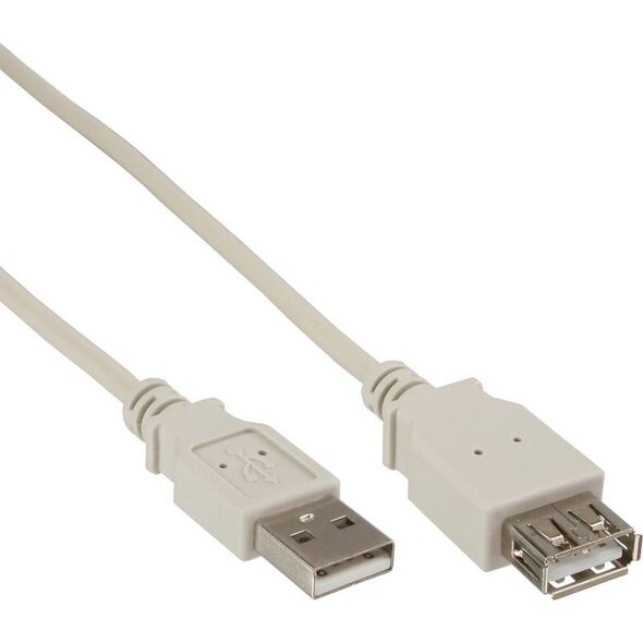 Kabel USB InLine USB-A - USB-A 1.8 m Szary (34618L)
