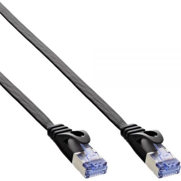 InLine Patchcord Płaski U/FTP, Cat.6A, czarny 1m (71801S)