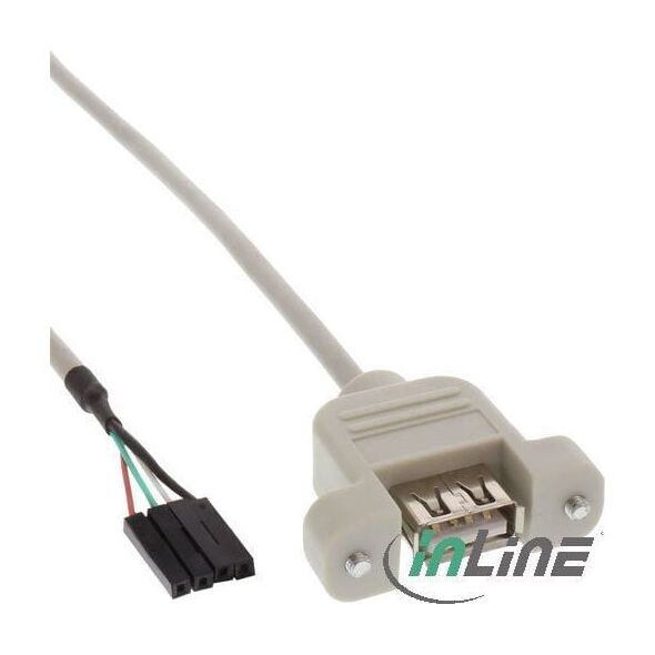 InLine USB zew. - USB wew., 0.4m, Szary (33440F)