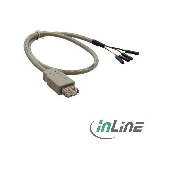 InLine USB zew. - USB wew., 0.4m, Szary (33440L)