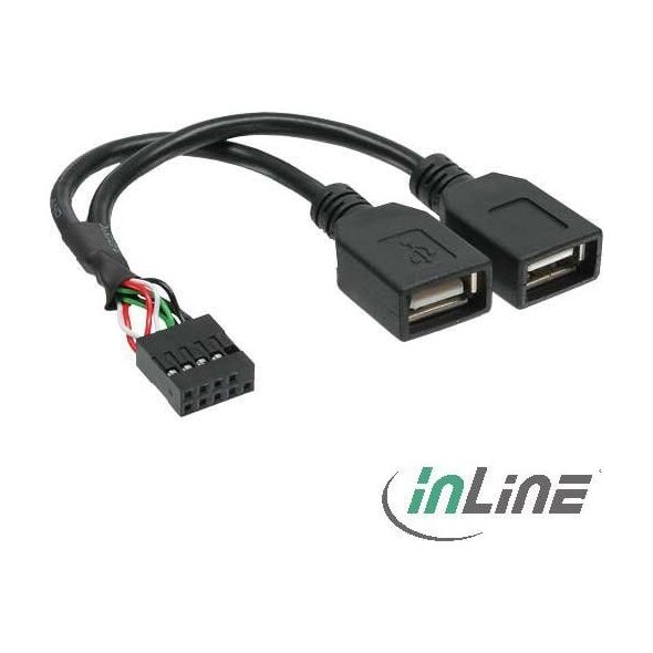 InLine USB zew. - USB wew., Czarny (33440M)