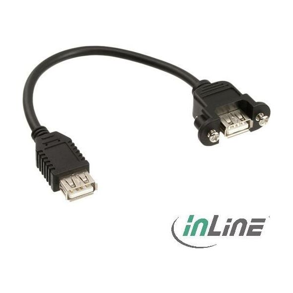 InLine USB-A - USB-A 0.2 m Czarny (33441D)
