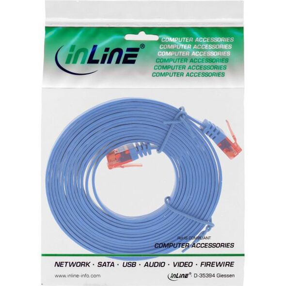 InLine Ultraslim Patchcable U/UTP, Cat.6, niebieski, 10m (71600B)
