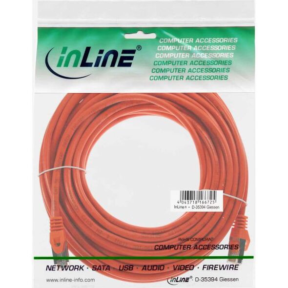 InLine Patchcord SF/UTP Cat.5e, pomarańczowy 7.5m (72575O)