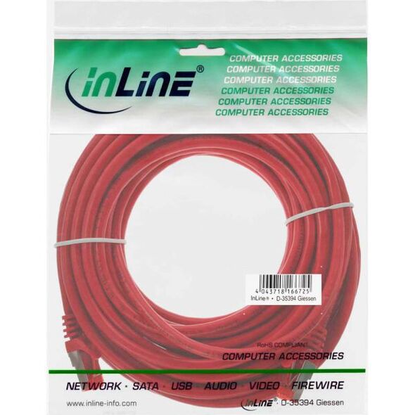 InLine Patchcord S/FTP, PiMF, Cat.6, 250MHz, PVC, CCA, czerwony 7.5m (76107R)