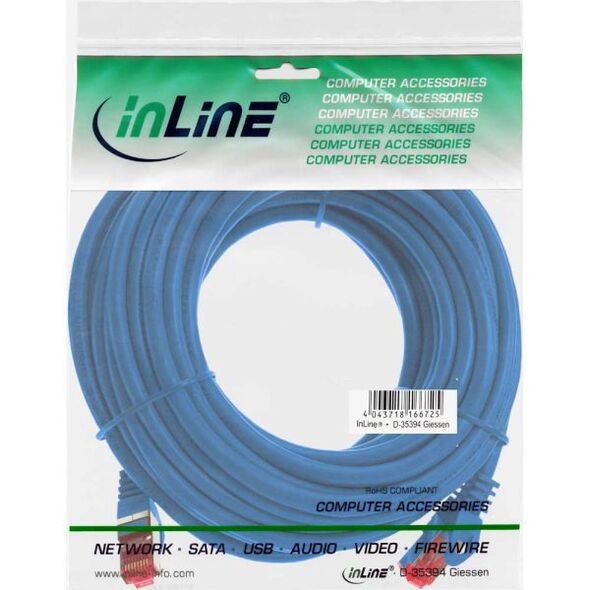 InLine Patchcord S/FTP, PiMF, Cat.6, 250MHz, PVC, niebieski 50m (76455B)