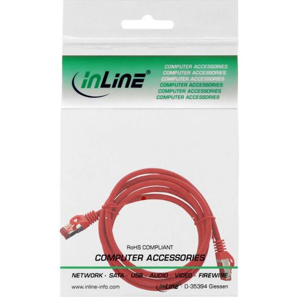 Intos Patchcord S/FTP, PiMF, Cat.6, 250MHz, halogen free, czerwony 1.5m (76912R)