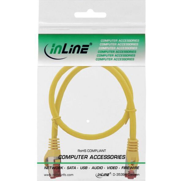Intos Patchcord S/FTP, PiMF, Cat.6, 250MHz, halogen free, żółty 0.3m (76933Y)