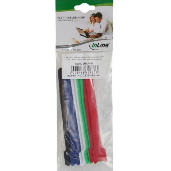 Organizer InLine Rzep Różne kolory 10 sztuk  (59943G)