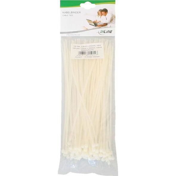 Organizer InLine Opaska zaciskowa Biały 100 sztuk  (59964G)
