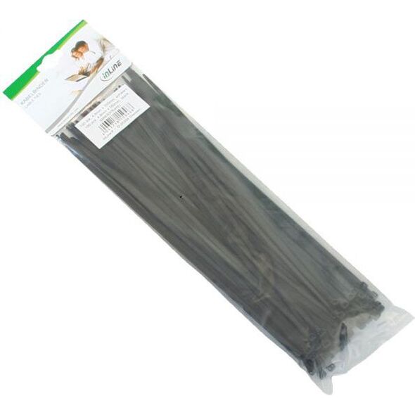 Organizer InLine Opaska zaciskowa Czarny 100 sztuk  (59963Q)