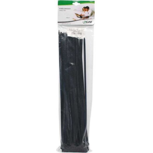 Organizer InLine Opaska zaciskowa Czarny 100 sztuk  (59963S)