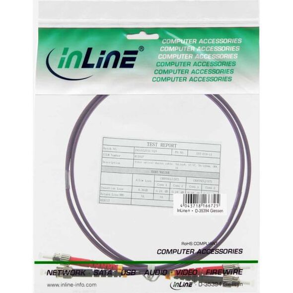 InLine Patchcord światłowodowy ST/ST, 50/125µm, OM4 5m (81505P)