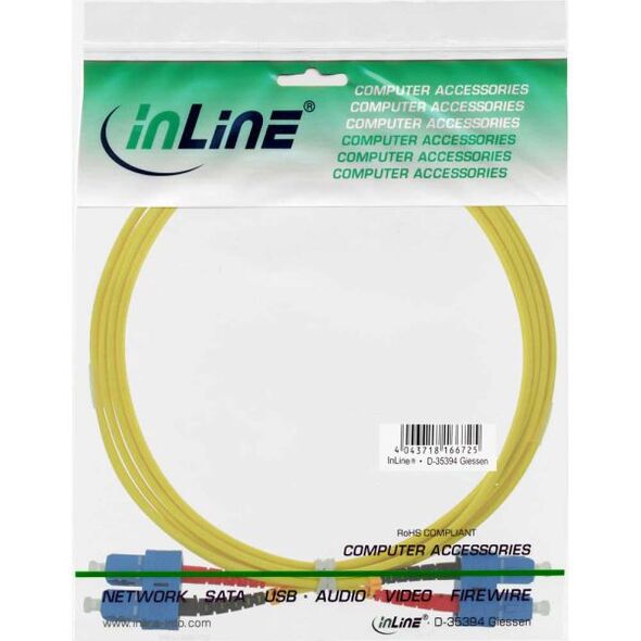 InLine Kabel światłowodowy Duplex, SC/SC, 9/125µm, OS2, 2m (82925A)