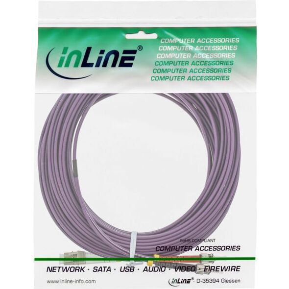 InLine Patchcord światłowodowy LC/ST 50/125µm OM4 10m (88510P)