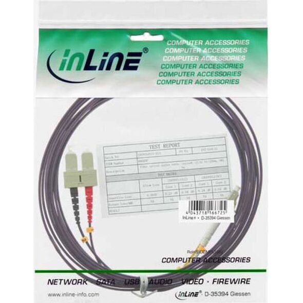 InLine Patchcord światłowodowy LC/SC, 50/125µm, OM4 1m (88641P)