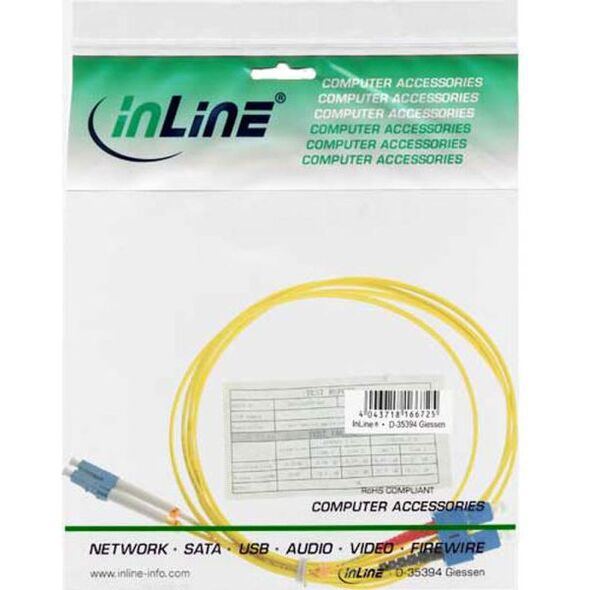 InLine Patchcord światłowodowy LC/SC, 9/125µm, OS2, 3m (88656N)