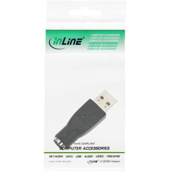 Adapter USB InLine USB - PS/2 Czarny  (33102K)