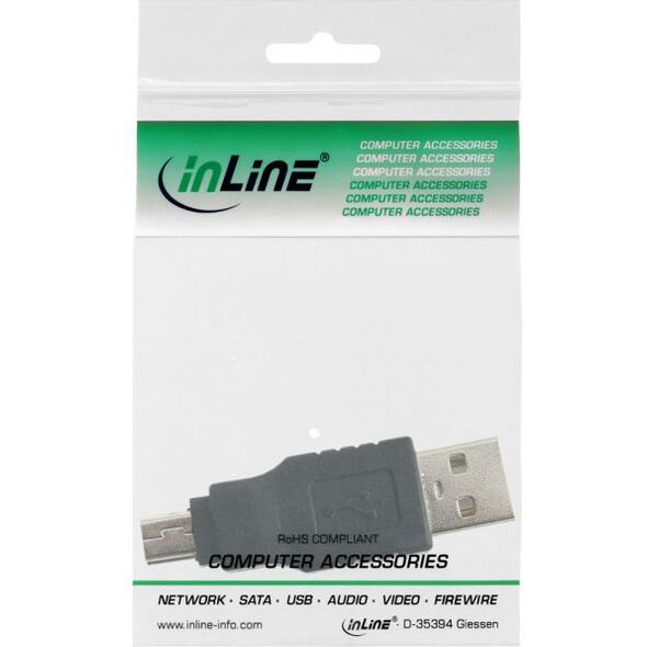 Adapter USB InLine miniUSB - USB Czarny  (33441C)