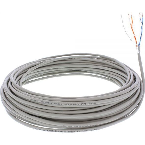 InLine Kabel Telefoniczny 4 żyły, 2x2x06mm, ekranowany, 25m (69980C)