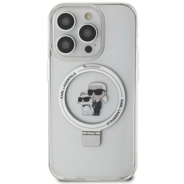 Karl Lagerfeld case for iPhone 15 Pro 6,1&quot; KLHMP15LHMRSKCH white HC MAGSAFE RINGSTAND KC 3666339168896