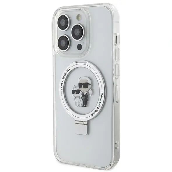 Karl Lagerfeld case for iPhone 15 Pro 6,1&quot; KLHMP15LHMRSKCH white HC MAGSAFE RINGSTAND KC 3666339168896