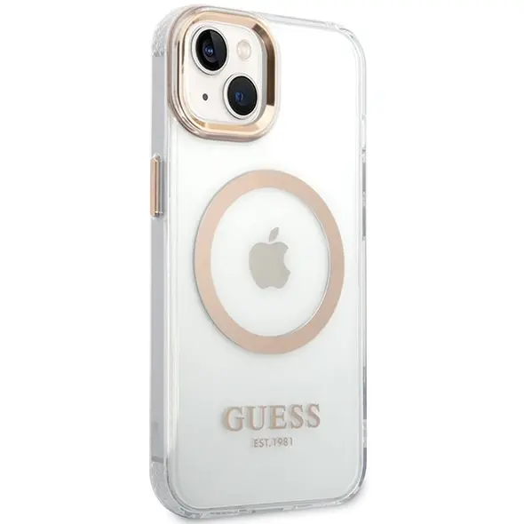 Guess case for iPhone 15 Plus 6,7&quot; GUHMP15MHTRMD gold HC Magsafe Metal Outline 3666339196905