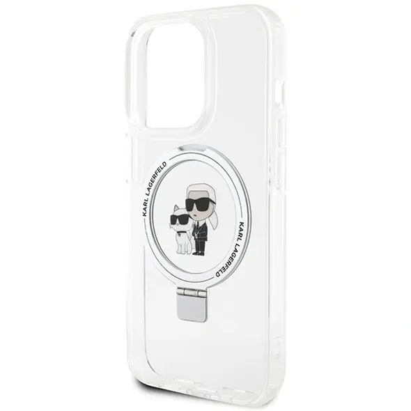 Karl Lagerfeld KLHMP15XHMRSKCH Apple iPhone 15 Pro Max hardcase Ring Stand Karl&Choupettte MagSafe white