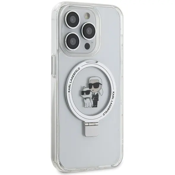 Karl Lagerfeld case for iPhone 15 Pro 6,1&quot; KLHMP15LHMRSKCH white HC MAGSAFE RINGSTAND KC 3666339168896