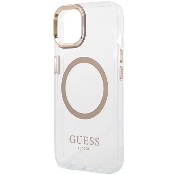 Guess case for iPhone 15 Plus 6,7&quot; GUHMP15MHTRMD gold HC Magsafe Metal Outline 3666339196905