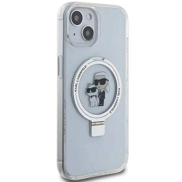 Karl Lagerfeld case for iPhone 15 6,1&quot; KLHMP15SHMRSKCH white HC MAGSAFE RINGSTAND KC 3666339168872