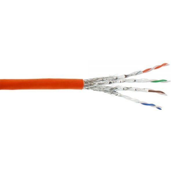 InLine Kabel instalacyjny S/FTP, PiMF, Cat.7a, AWG23, 1200MHz, halogen Free, Pomarańczowy, 50m (70050I)
