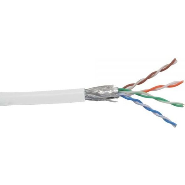 InLine Patchcord sieciowy SF/UTP, Cat.5e, AWG26, CCA, PVC, biały, 100m (72099W)