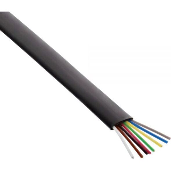 InLine Modularny kabel 8 żył, czarny, 100m, pierścień (68818)