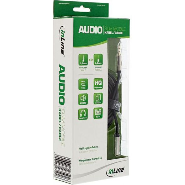Kabel InLine Jack 3.5mm - Jack 3.5mm 10m srebrny (99230)