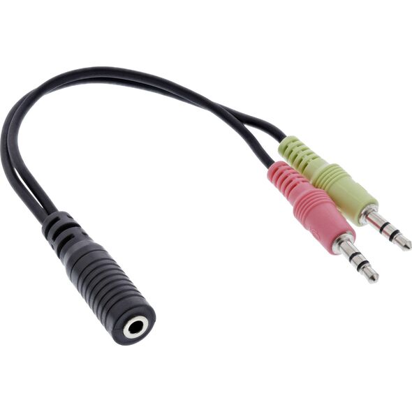 Kabel InLine Jack 3.5mm - Jack 3.5mm x2 0.15m czarny (99312I)
