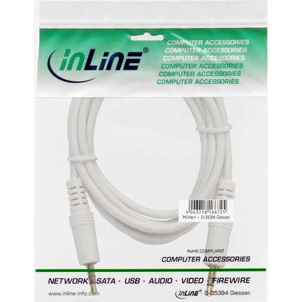 Kabel InLine Jack 3.5mm - Jack 3.5mm 3m biały (99938W)