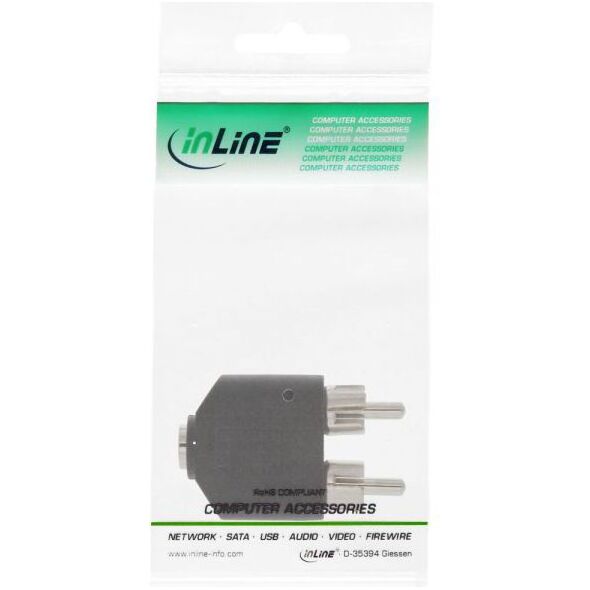 Adapter AV InLine Jack 3.5mm - RCA (Cinch) x2 czarny (99343)