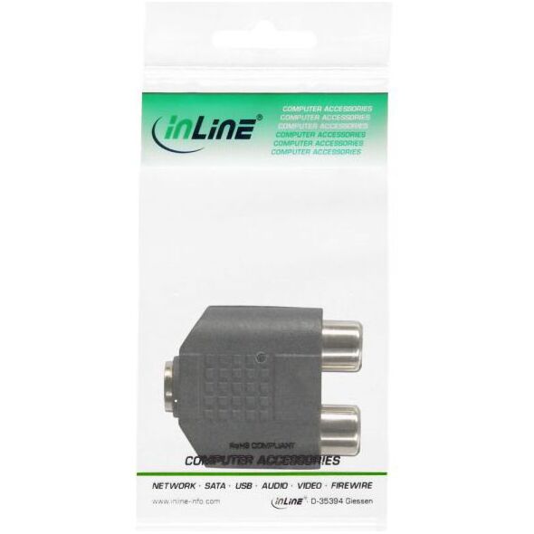 Adapter AV InLine Jack 3.5mm - RCA (Cinch) x2 czarny (99346)