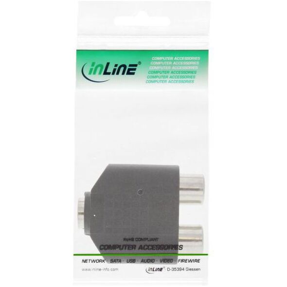 Adapter AV InLine Jack 3.5mm - RCA (Cinch) x2 czarny (99338)