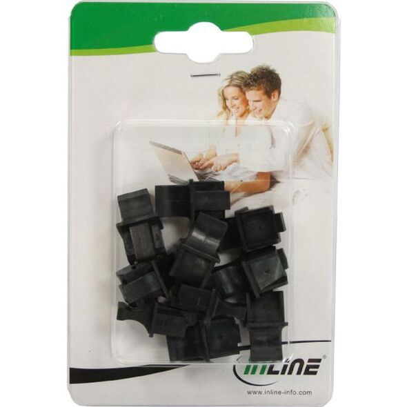 InLine Osłona przeciwkurzowa do gniazda RJ45 czarna 10szt. (59942C)