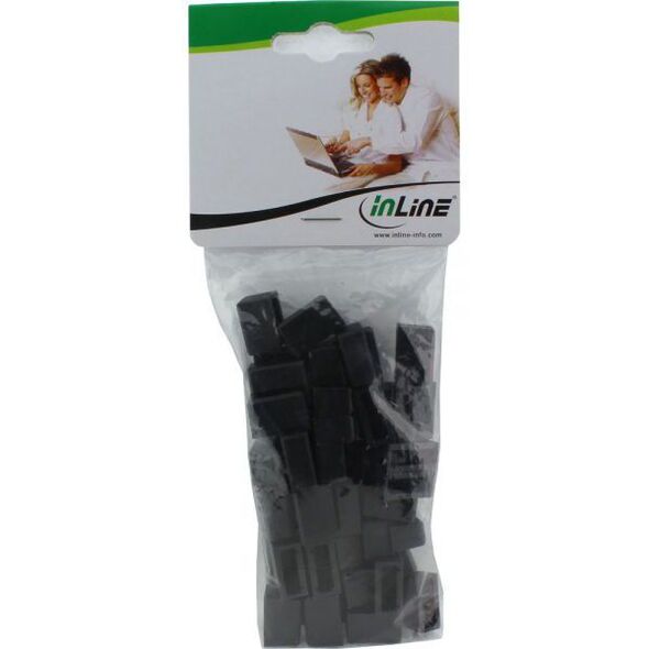InLine Osłona przeciwkurzowa na wtyk DisplayPort, czarna 50 sztuk (59948I)