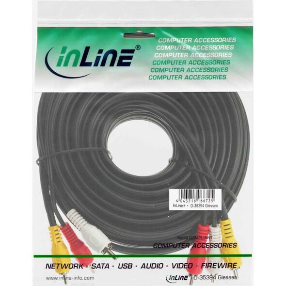 Kabel Intos RCA (Cinch) x3 - RCA (Cinch) x3 3m czarny (89603)