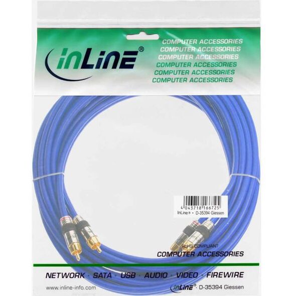 Kabel Intos RCA (Cinch) x2 - RCA (Cinch) x2 30m niebieski (89730P)