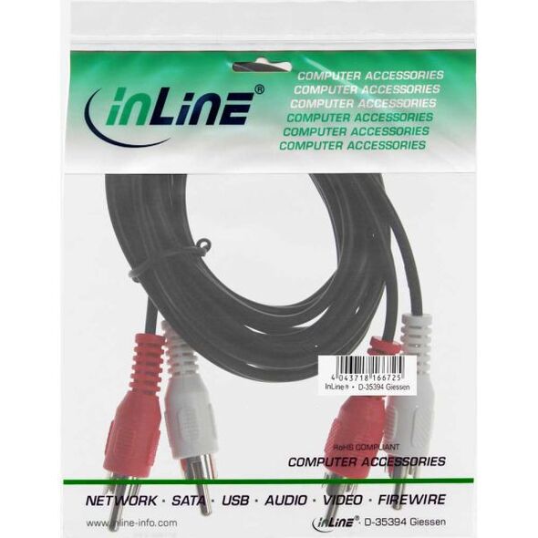 Kabel Intos RCA (Cinch) x2 - RCA (Cinch) x2 1m czarny (89933C)