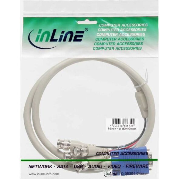Kabel InLine D-Sub (VGA) - BNC x5 5m szary (17555)