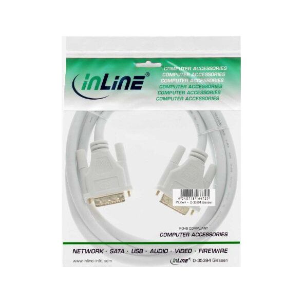 Kabel InLine DVI-D - DVI-D 5m biały (17775W)