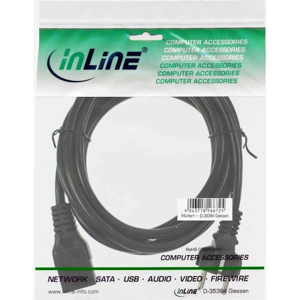 Kabel zasilający InLine 16A Typ F prosty - IEC (16658H)