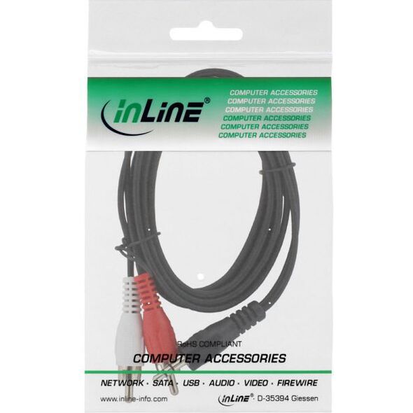 Kabel InLine Jack 3.5mm - RCA (Cinch) x2 7m czarny (89930A)