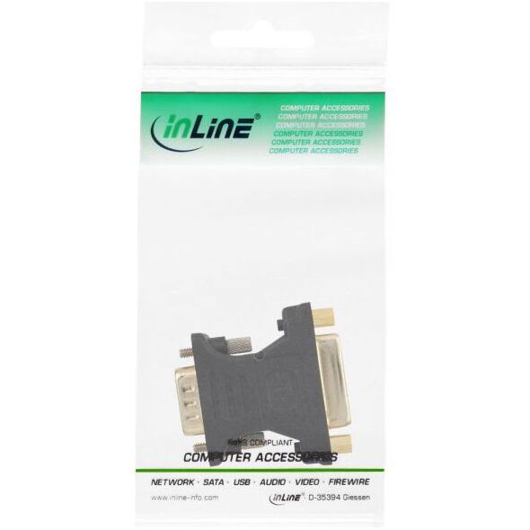 Adapter AV InLine DVI-I - D-Sub (SVGA) czarny (17790P)